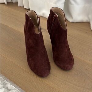 Sole Society Women's Suede Ankle Boots - Burgundy